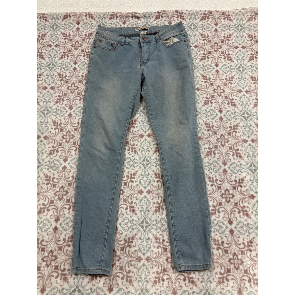 Vins Me Womens Skinny Jeans Light Wash Blue Denim Size 9 Stretch Casual Slim Fit